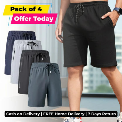Pack of 4 Stretchable Premium High-Quality Cotton Shorts For Men